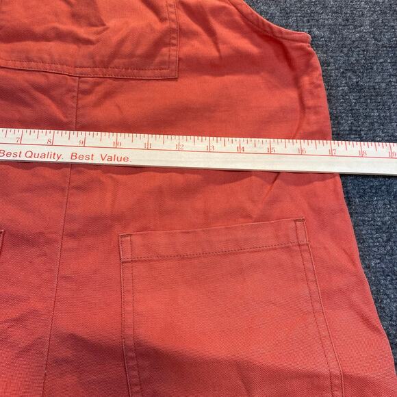Lucy & Yak Coral Orange Overalls Womens 6 Organic Cotton Straight Leg Dungarees - Picture 9 of 10
